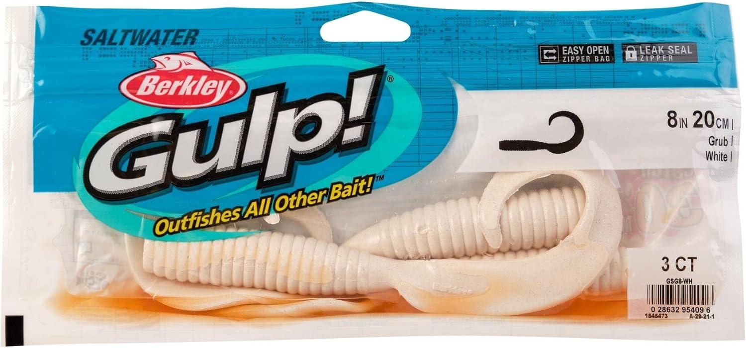 imageBerkley Gulp Grub Saltwater Fishing Soft BaitWhite