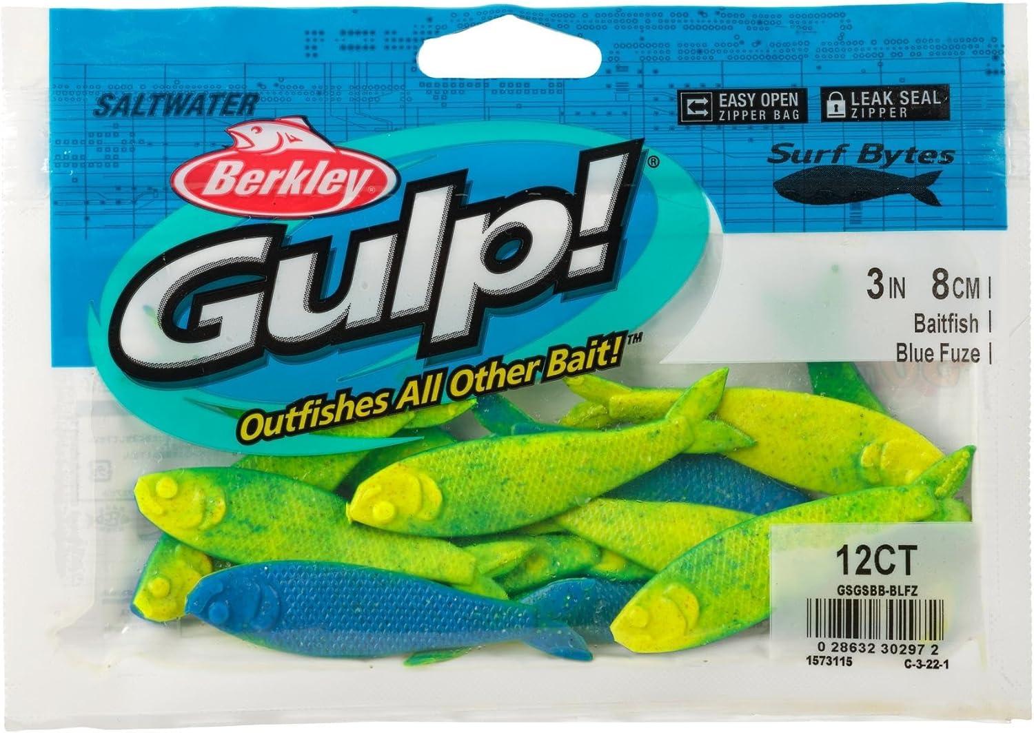 imageBerkley Gulp Surf Bytes Baitfish Fishing Soft BaitBlue Fuze