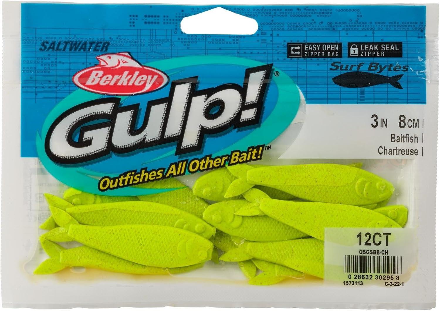 imageBerkley Gulp Surf Bytes Baitfish Fishing Soft BaitChartreuse