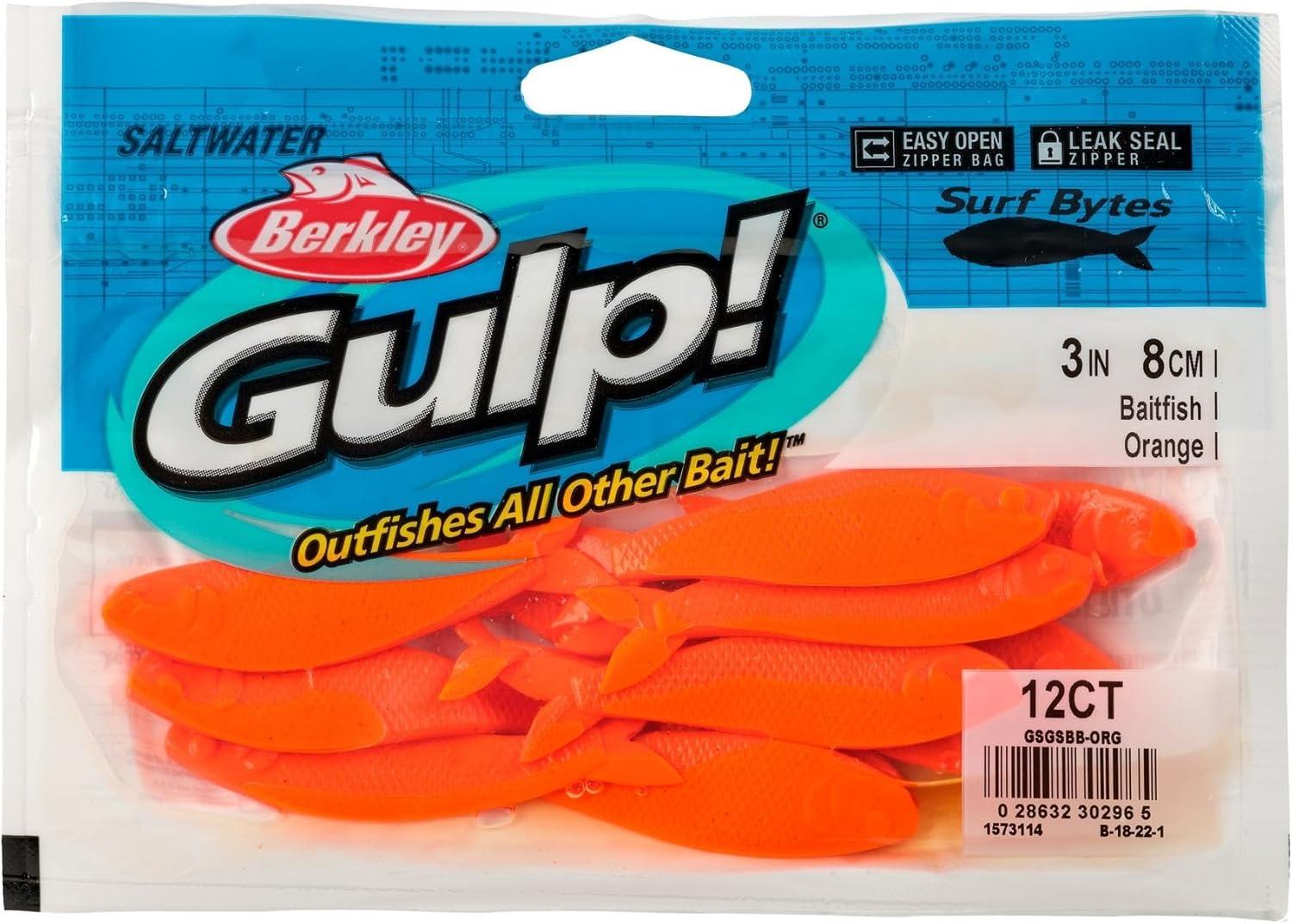 imageBerkley Gulp Surf Bytes Baitfish Fishing Soft BaitOrange