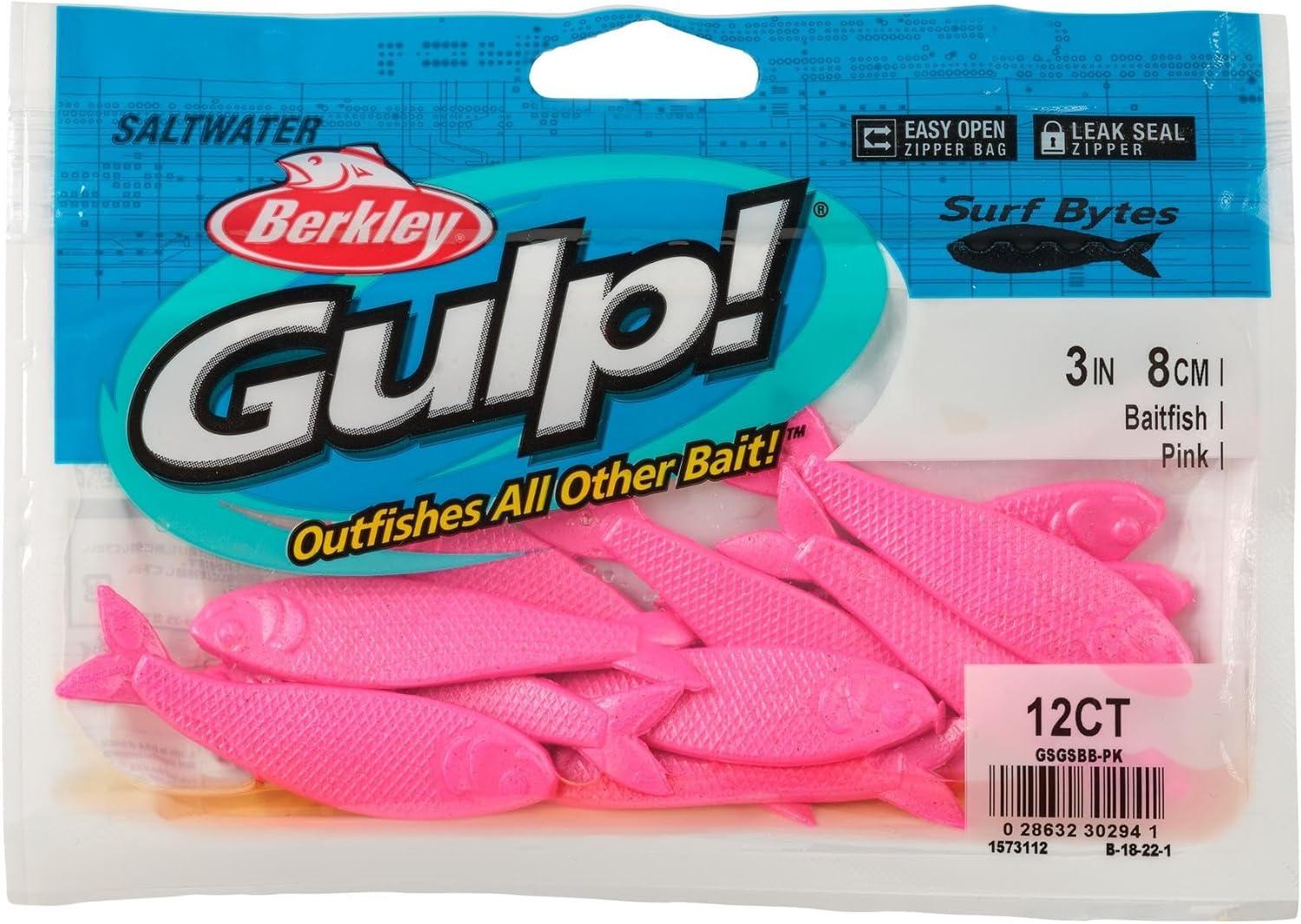 imageBerkley Gulp Surf Bytes Baitfish Fishing Soft BaitPink