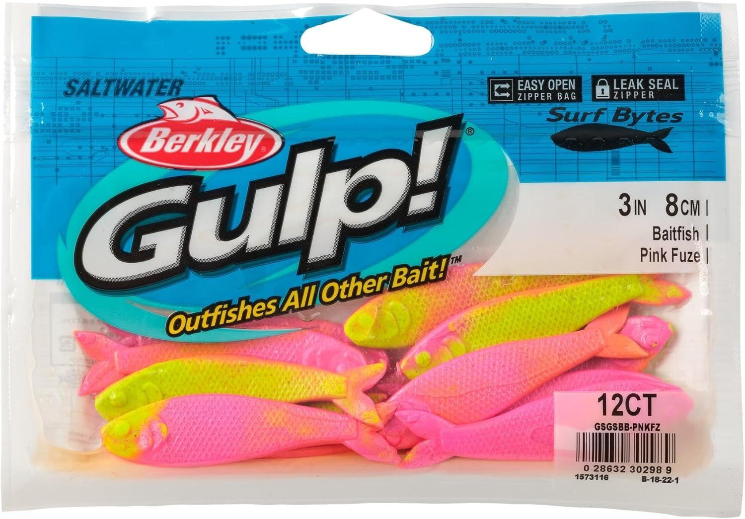 imageBerkley Gulp Surf Bytes Baitfish Fishing Soft BaitPink Fuze