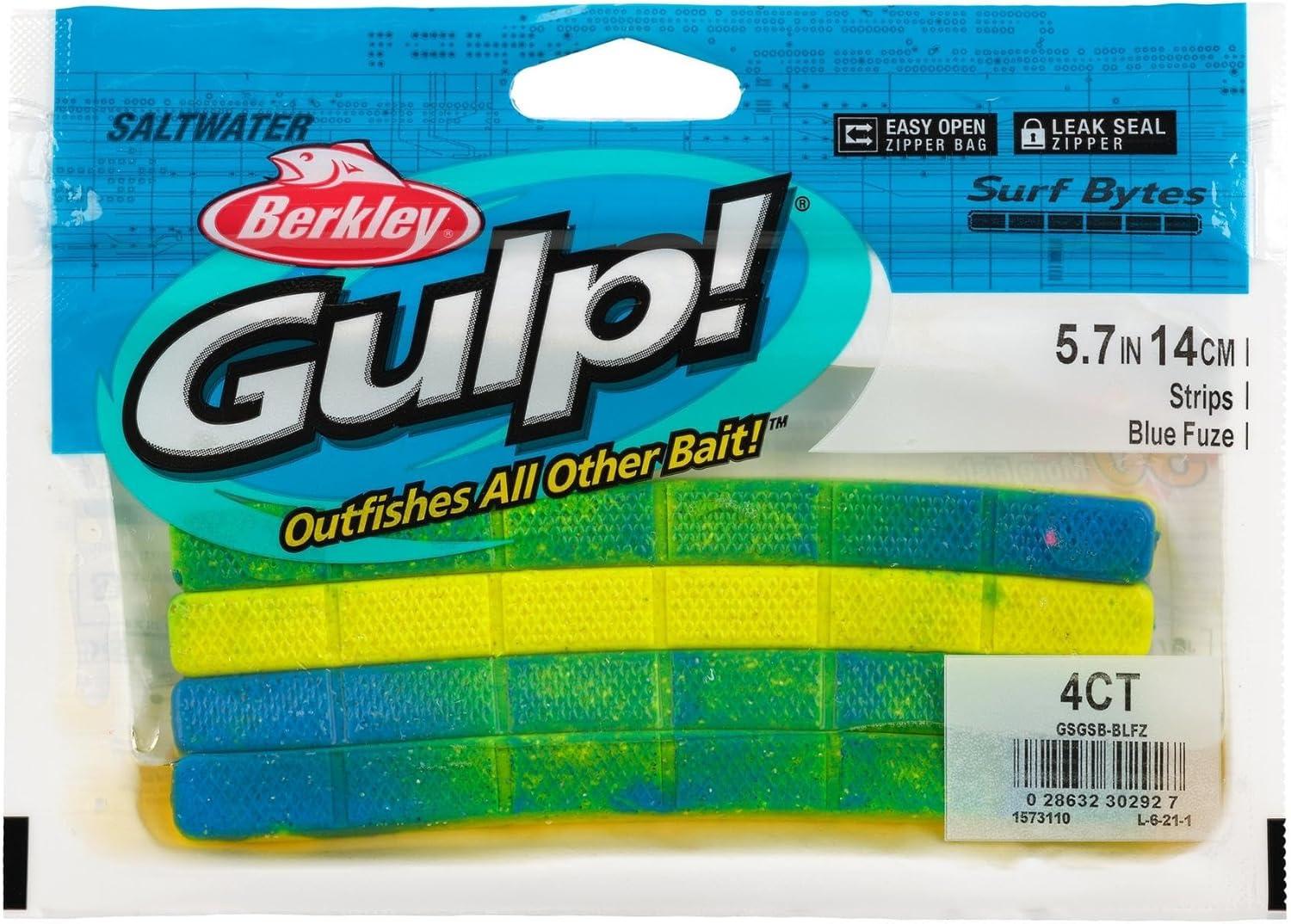 imageBerkley Gulp Surf Bytes Strips Fishing Soft BaitBlue Fuze