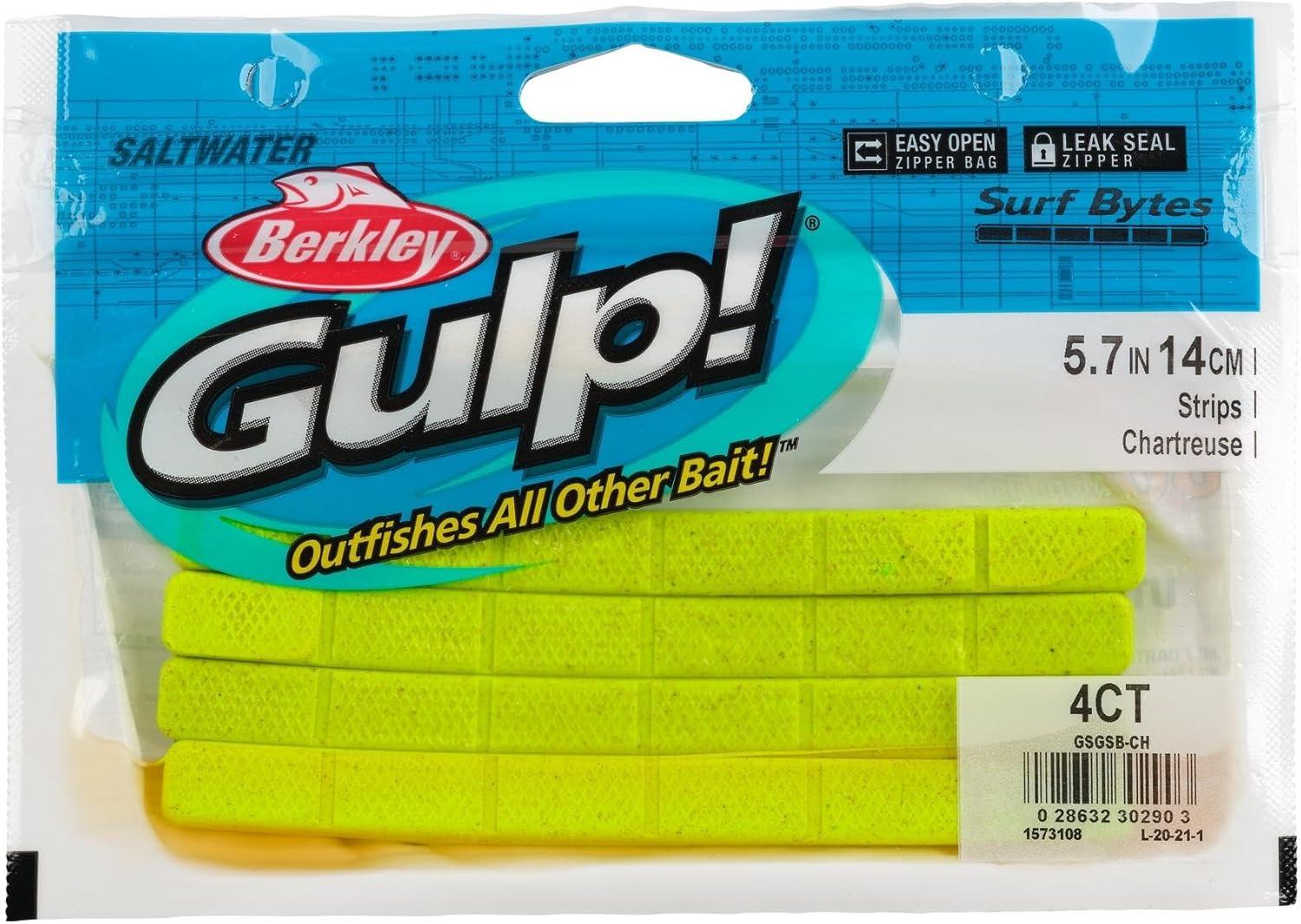 imageBerkley Gulp Surf Bytes Strips Fishing Soft BaitChartreuse