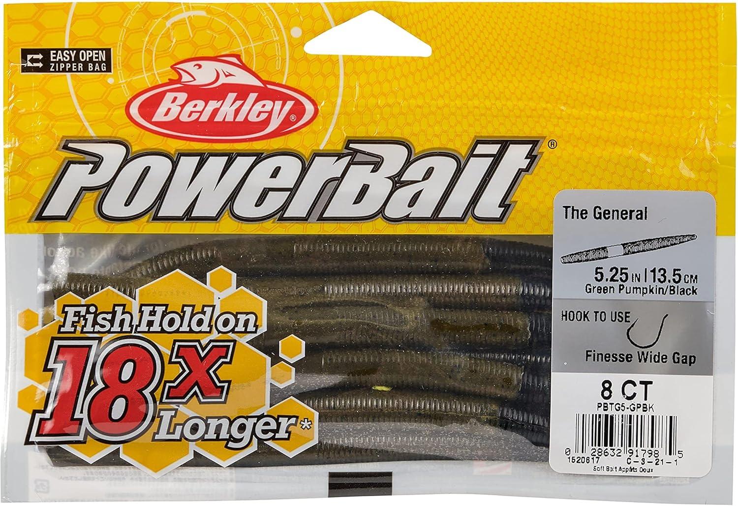 imageBerkley Powerbait The General Fishing Soft BaitGreen PumpkinBlack