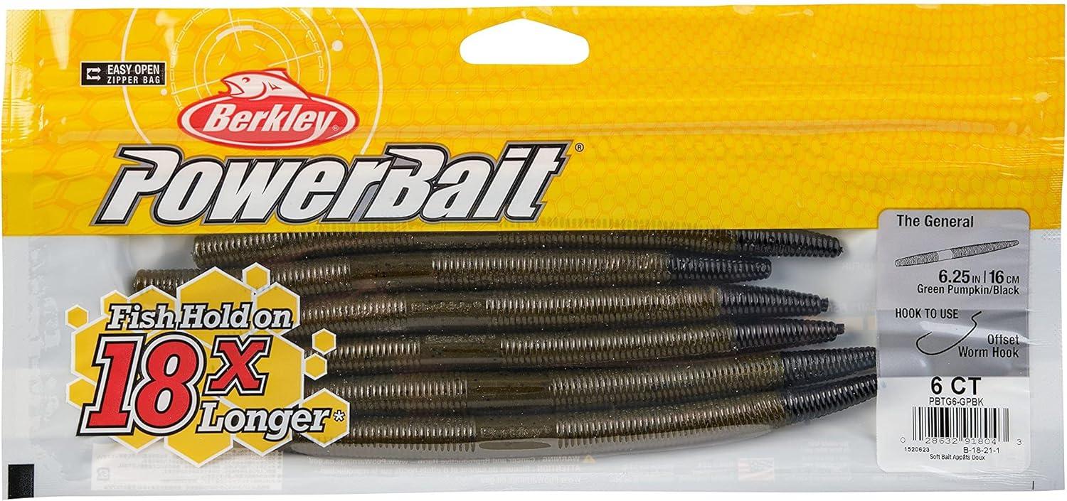 imageBerkley Powerbait The General Fishing Soft BaitGreen PumpkinBlack