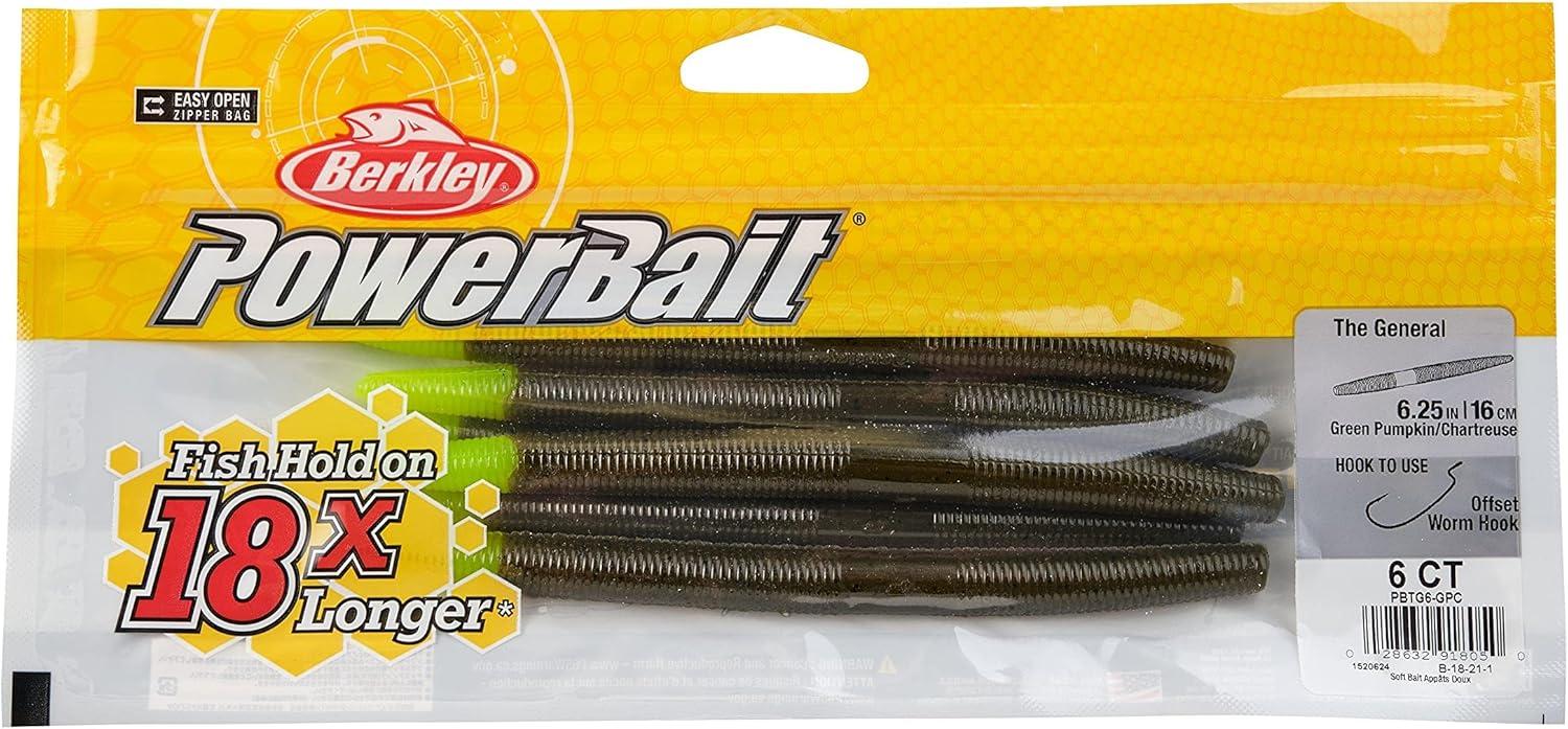 imageBerkley Powerbait The General Fishing Soft BaitGreen PumpkinChartreuse