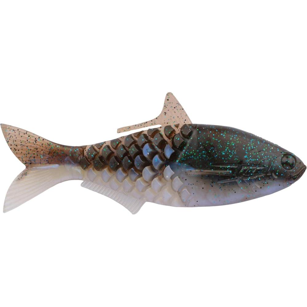 imageBerkley PowerBait ShadE Fishing Soft BaitIKEs Green Pumpkin Blue Flash
