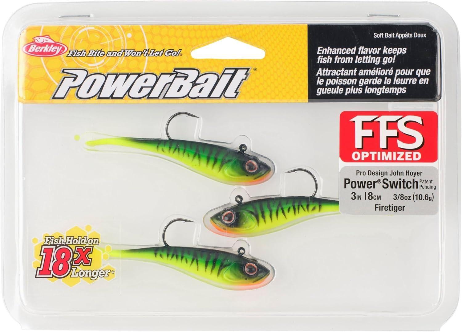 imageBerkley PowerBait Power Switch Fishing Bait Firetiger 3in Irresistible Scent and Flavor Ideal for Bass Walleye Panfish Trout and More
