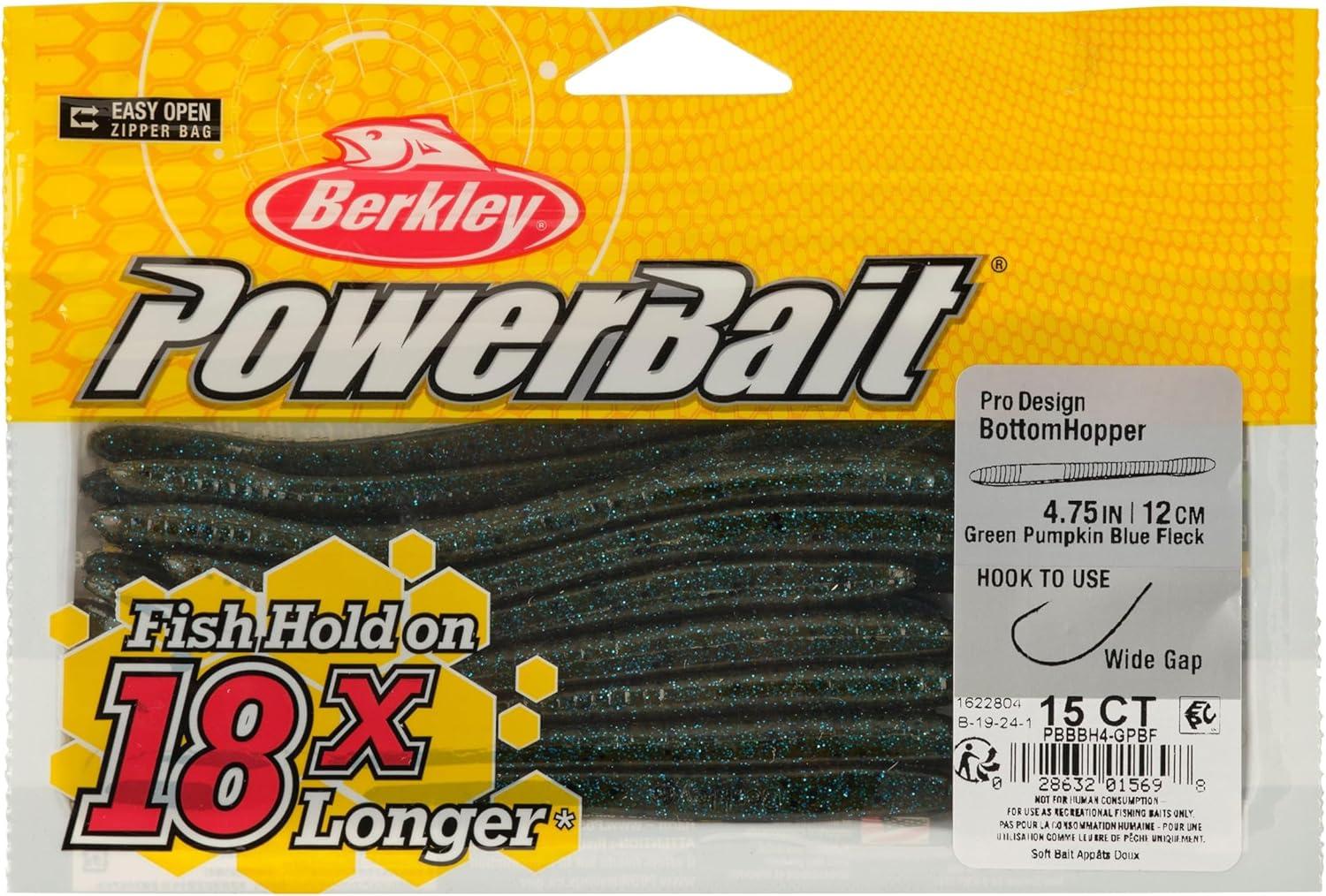 imageBerkley PowerBait Bottom Hopper Fishing Soft BaitGreen Pumpkin Blue Fleck
