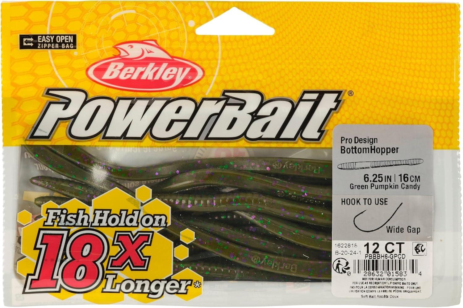 imageBerkley PowerBait Bottom Hopper Fishing Soft BaitGreen Pumpkin Candy