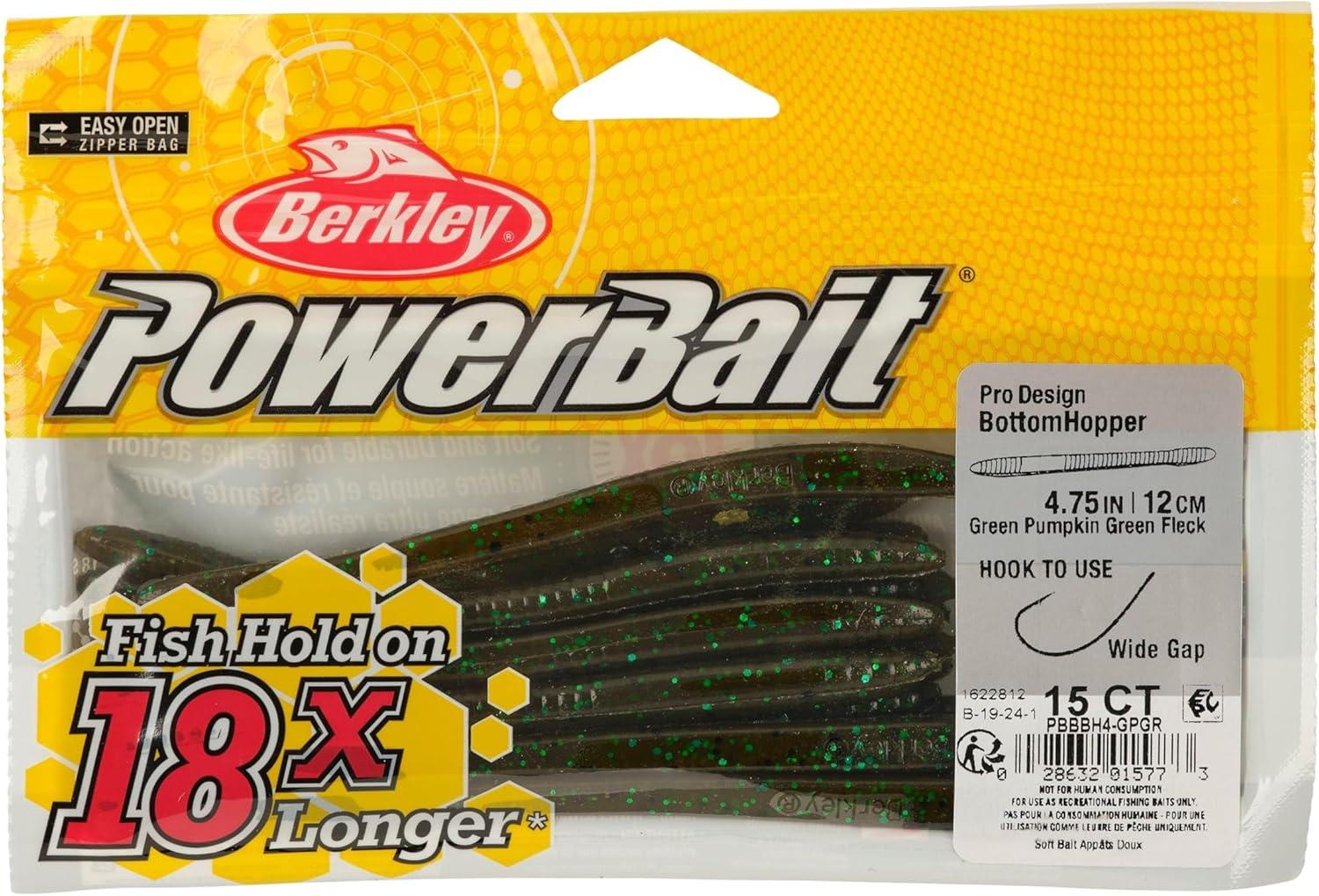 imageBerkley PowerBait Bottom Hopper Fishing Soft BaitGreen Pumpkin Green