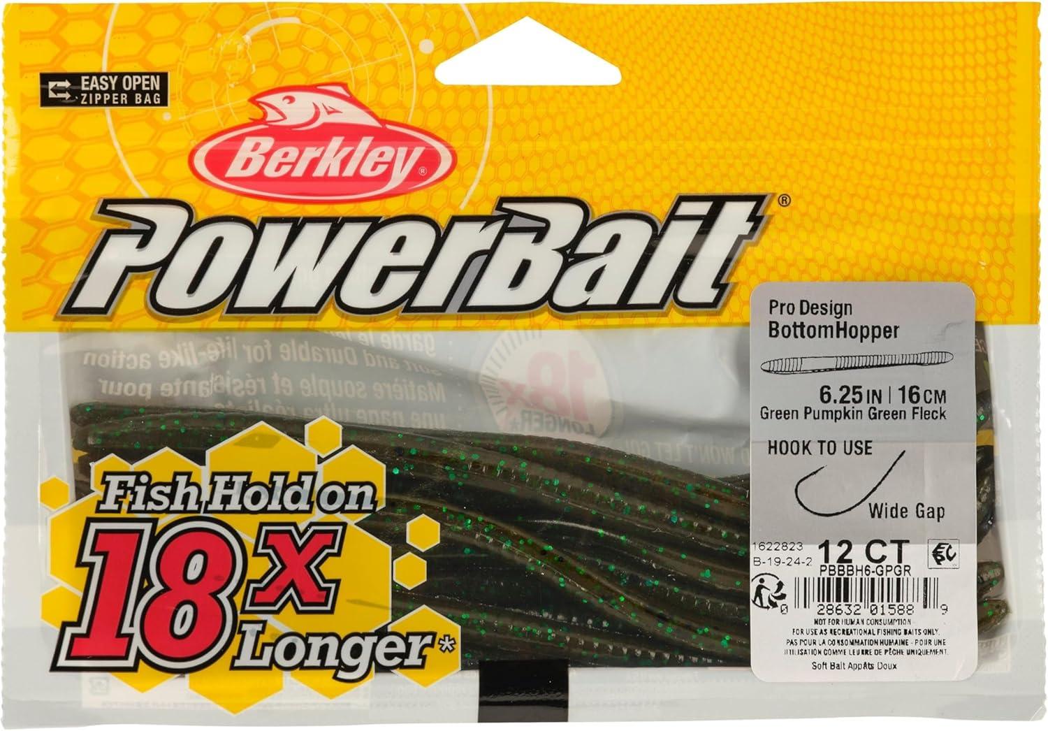 imageBerkley PowerBait Bottom Hopper Fishing Soft BaitGreen Pumpkin Green