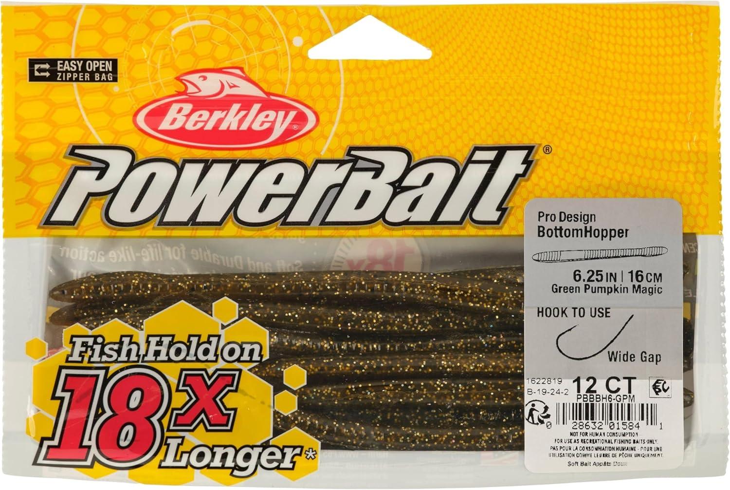 imageBerkley PowerBait Bottom Hopper Fishing Soft BaitGreen Pumpkin Magic