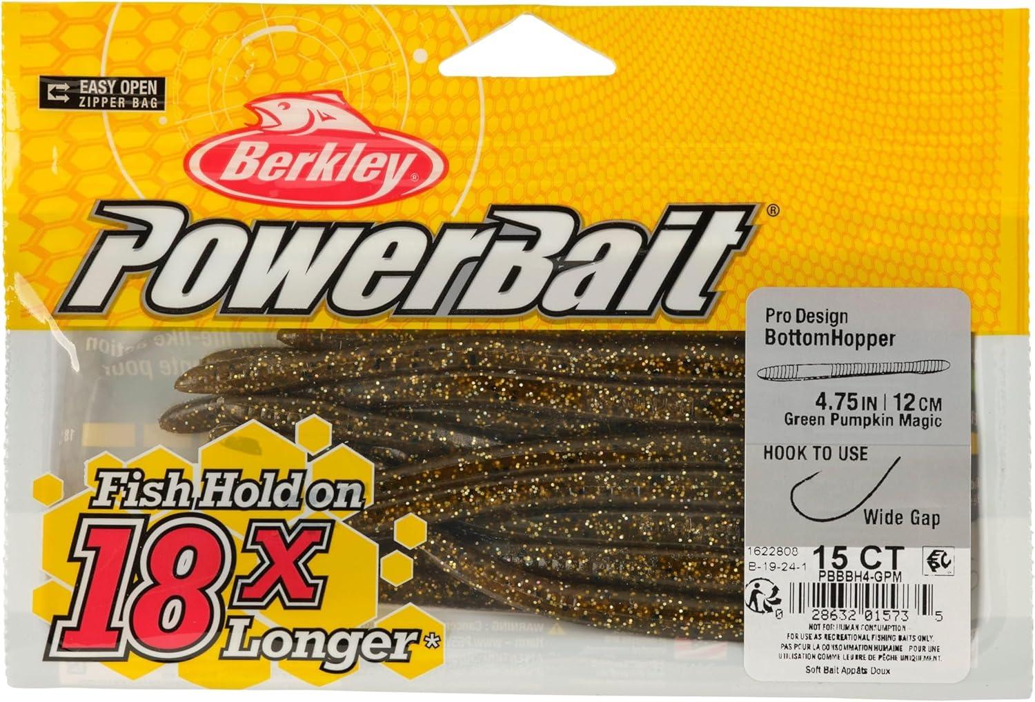 imageBerkley PowerBait Bottom Hopper Fishing Soft BaitGreen Pumpkin Magic