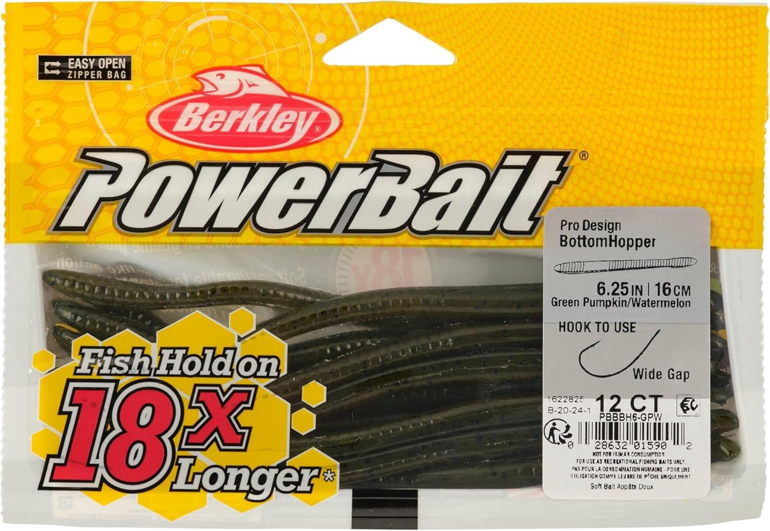 imageBerkley PowerBait Bottom Hopper Fishing Soft BaitGreen PumpkinWatermelon