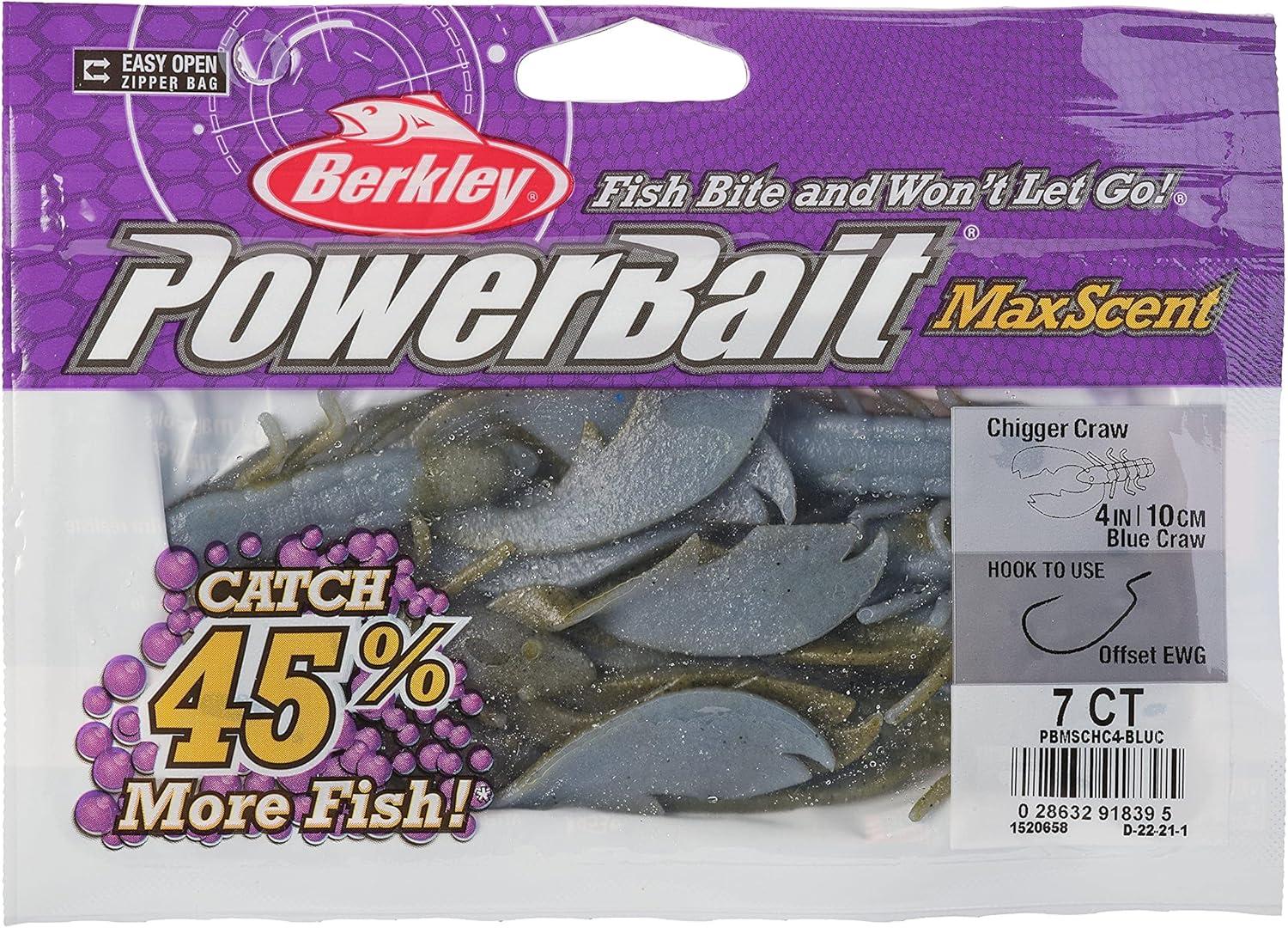 imageBerkley PowerBait MaxScent Chigger Craw Fishing Soft BaitBlue Craw