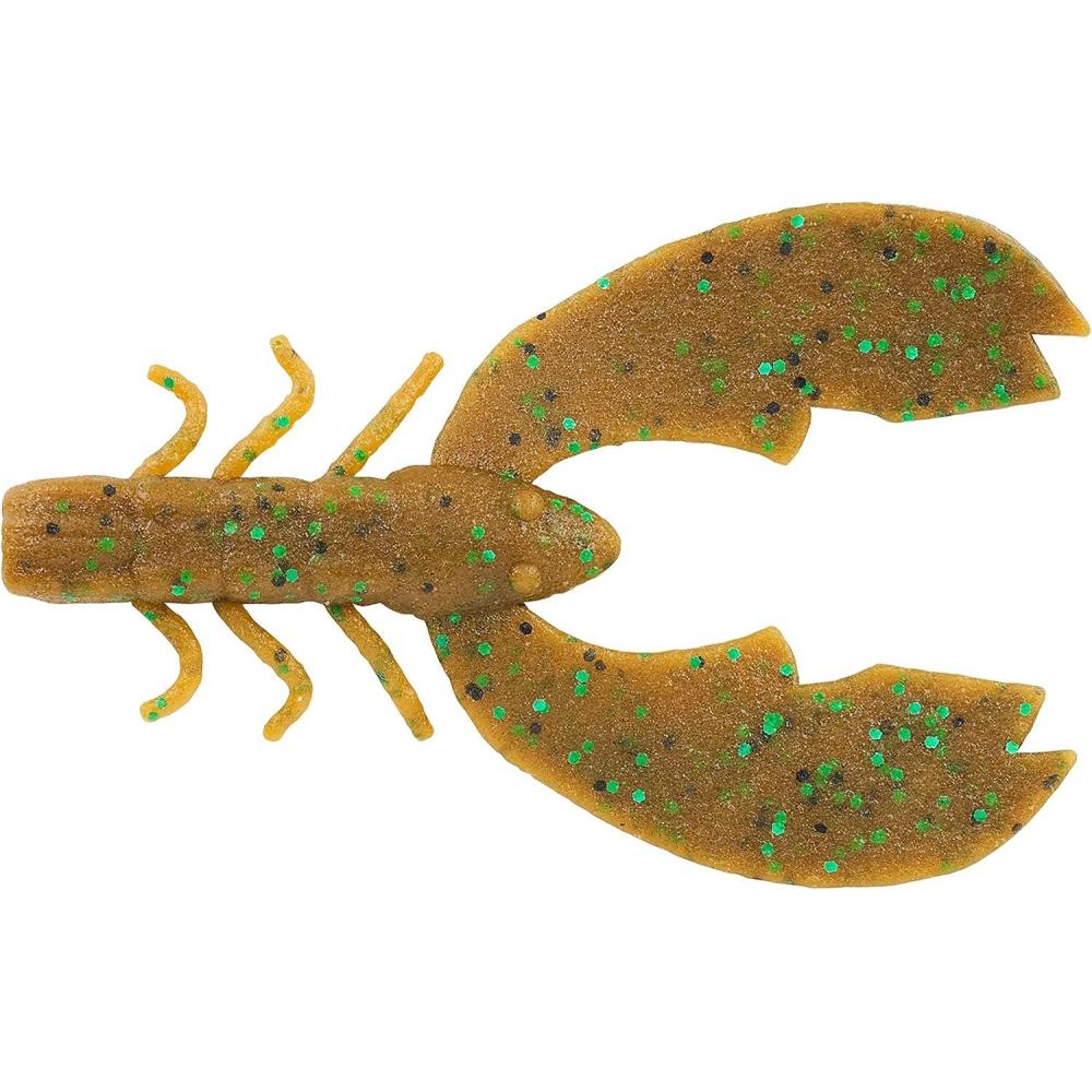 imageBerkley PowerBait MaxScent Chigger Craw Fishing Soft BaitPumpkin Green Fleck