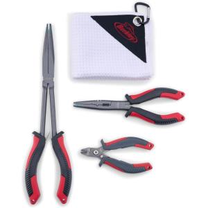 Berkley Angler’s Essential Plier Kit, Includes 11” Berkley XCD Pliers, 6” XCD Straight-Nose Pliers, XCD Superline Cutter and Microfiber Towel