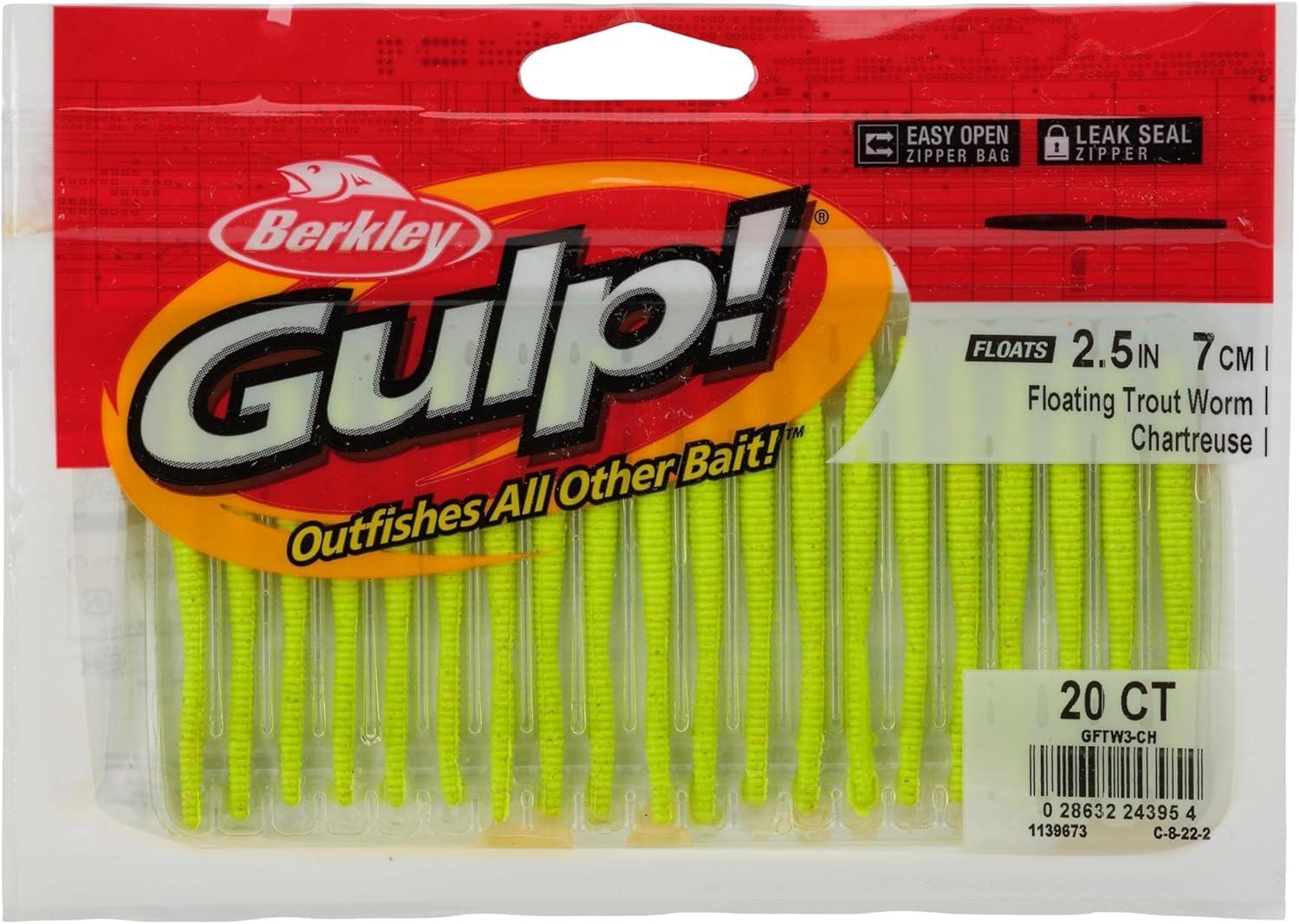 imageBerkley Gulp Trout Worm Fishing Soft BaitChartreuse