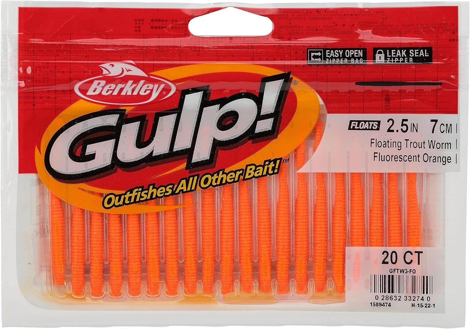 imageBerkley Gulp Trout Worm Fishing Soft BaitFluorescent Orange